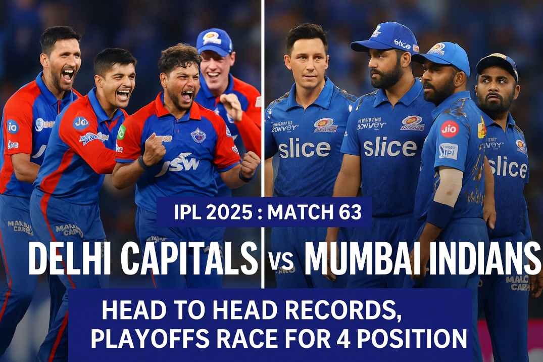 IPL 2025 Playoffs Race: Mumbai Indians vs Delhi Capitals Head to Head Records & Playoff Race for 4th Spot